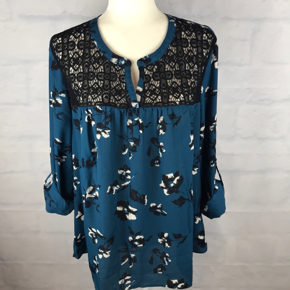 NWT DR2 Daniel Rainn Floral Blouse Size XL